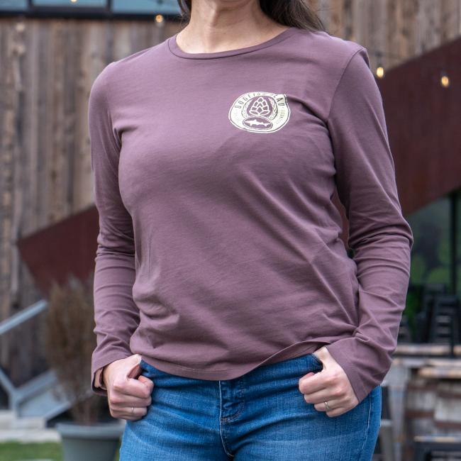 Patagonia W Long Sleeve Brown Cotton Tee Dogfish Head Craft